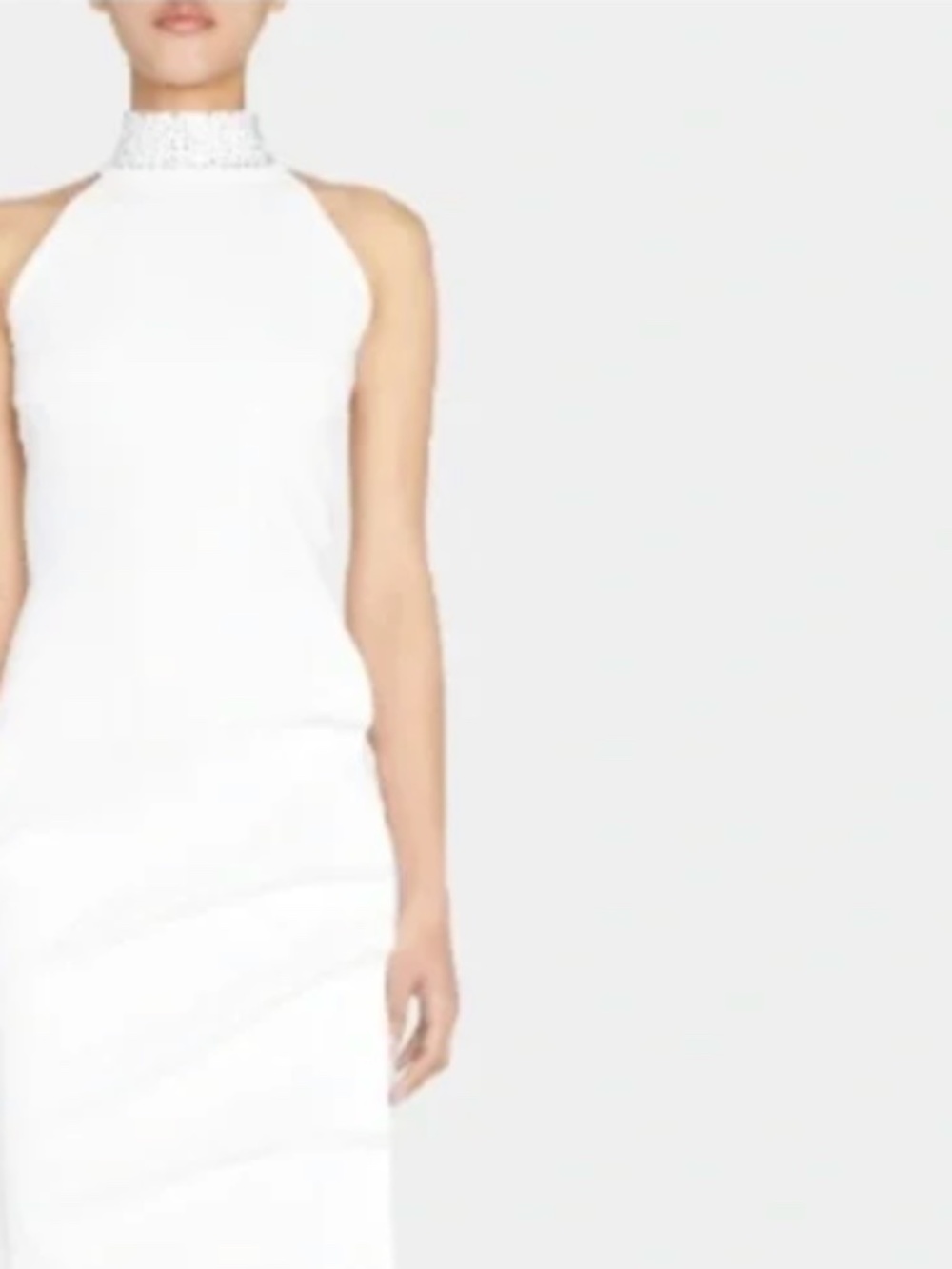 Chiara Boni Women's White Slavinka Beaded-Neck Halter Gown NEW retail $1190.00
